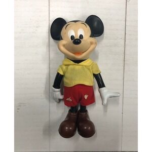 Vintage Dakin Disney Mickey Mouse Vinyl Face Plush Doll‎ Toy Hong Kong